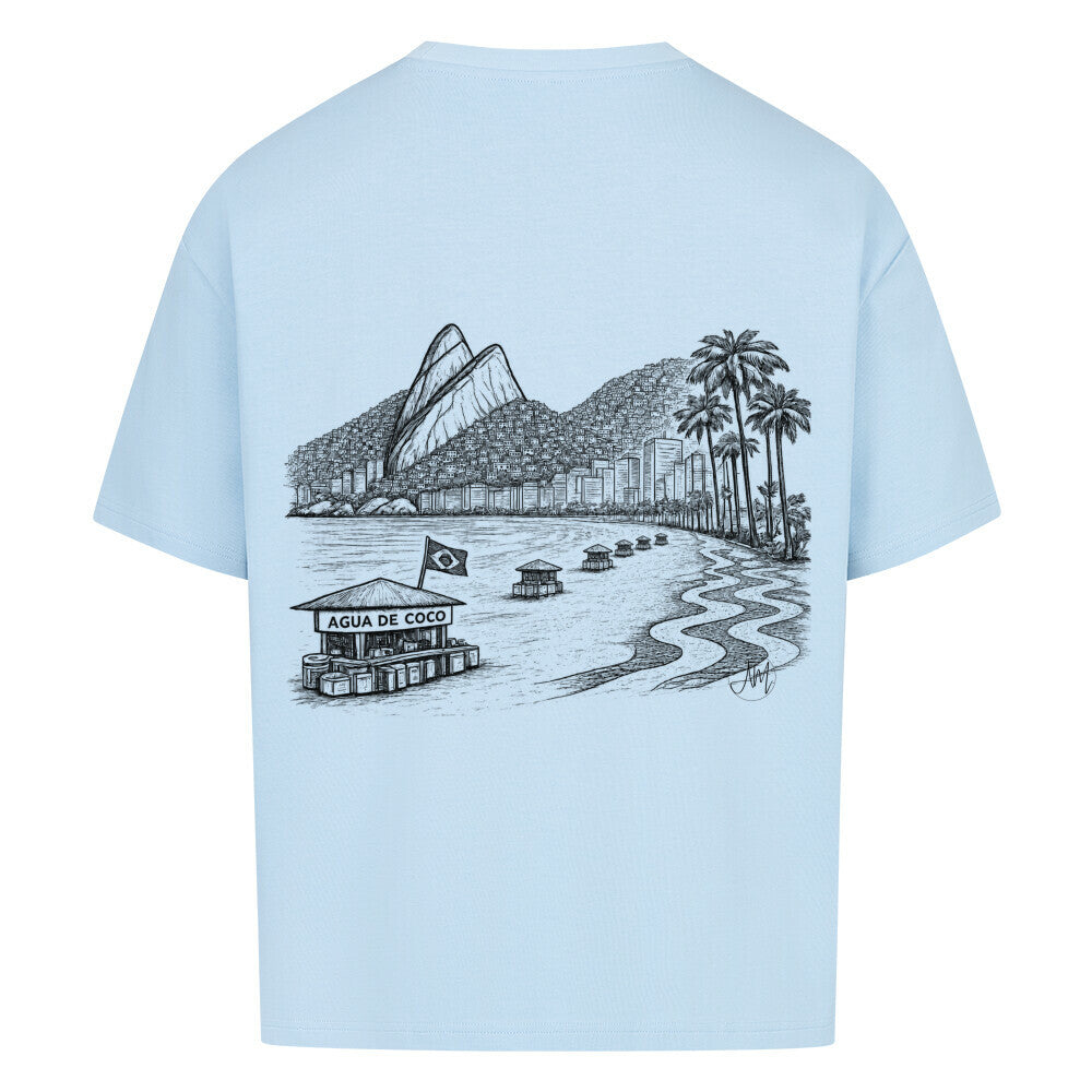 Brasilien Oversized T-Shirt in Babyblau mit großem Brasilien Artwork-Rückenprint