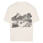Brasilien Oversized T-Shirt in Natural Raw mit künstlerischem Brasilien Rückenprint
