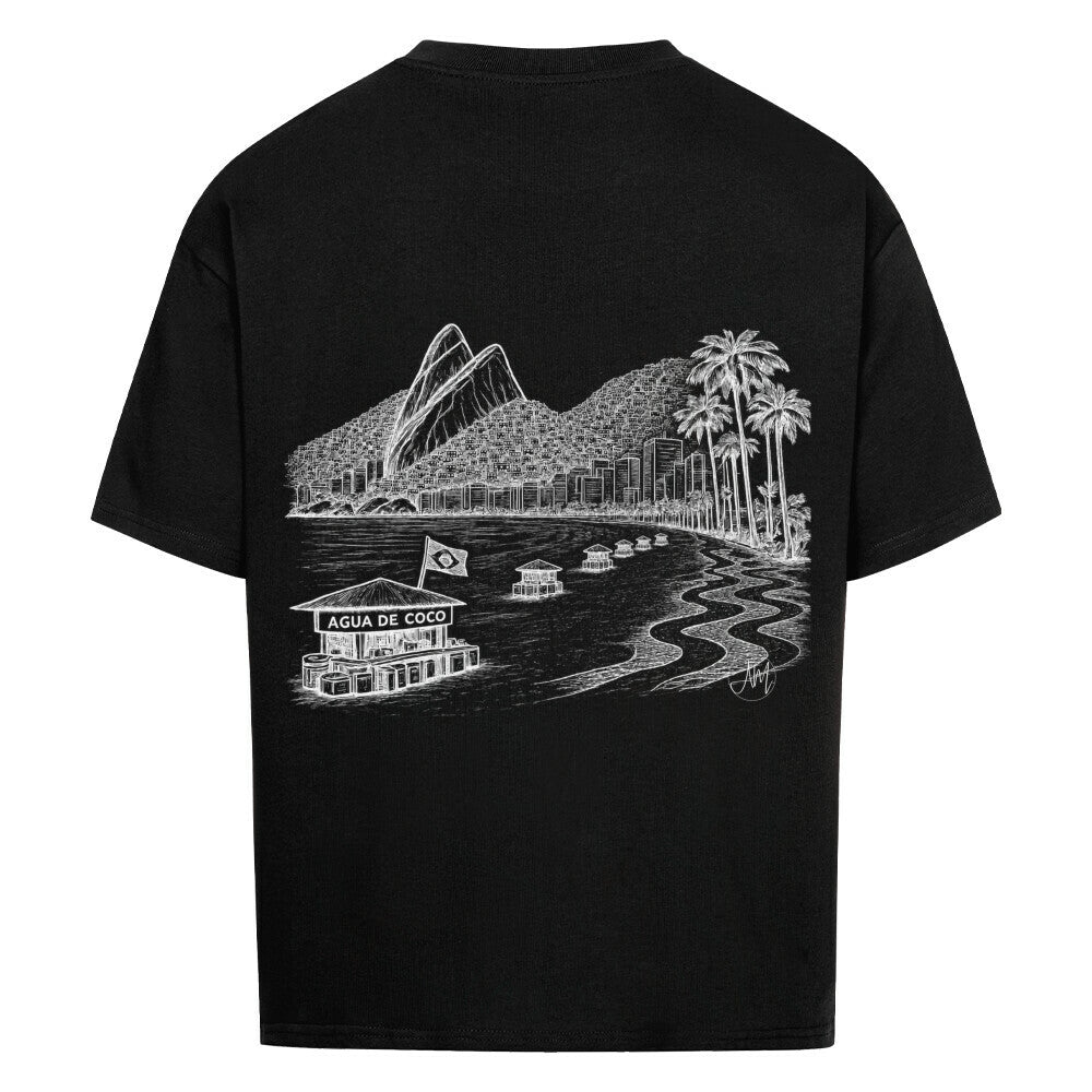 Brasilien Oversized T-Shirt in Schwarz mit großem Brasilien Artwork auf dem Rücken