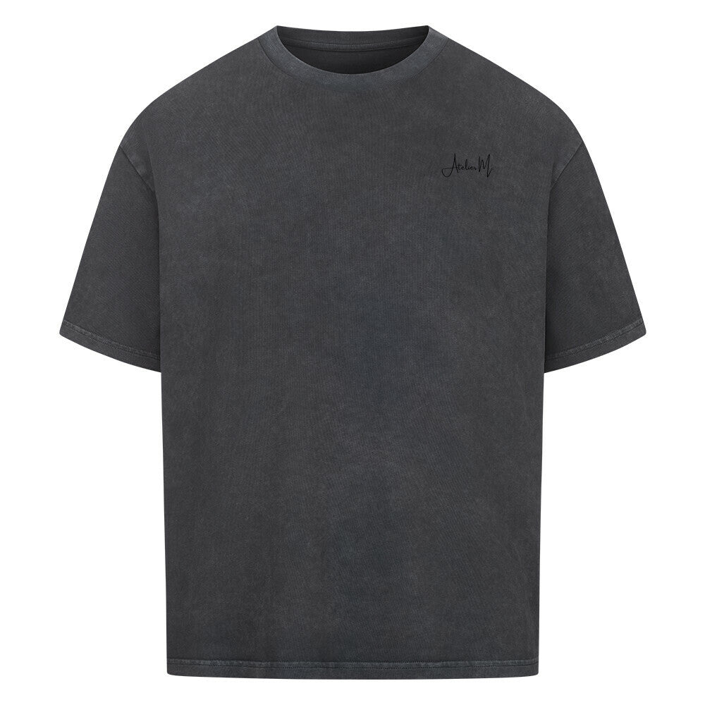 Brasilien Oversized T-Shirt in Washed Black mit dezentem Marie Atelier Frontprint