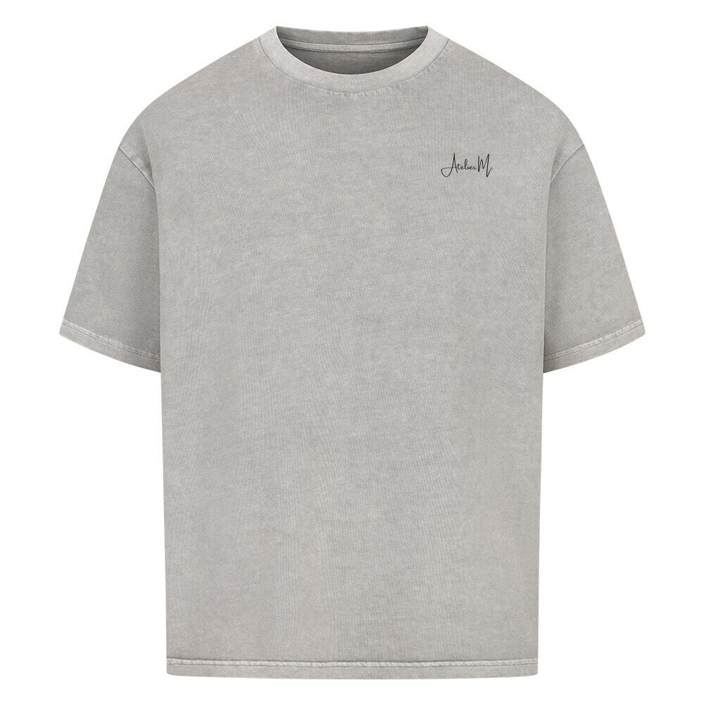 Brasilien Oversized T-Shirt in Washed Grey mit Marie Atelier Signature-Frontprint